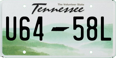 TN license plate U6458L