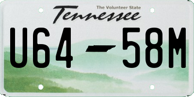 TN license plate U6458M
