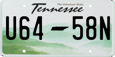 TN license plate U6458N