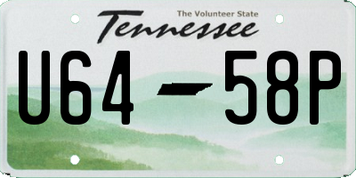 TN license plate U6458P