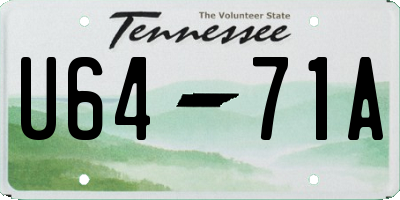 TN license plate U6471A