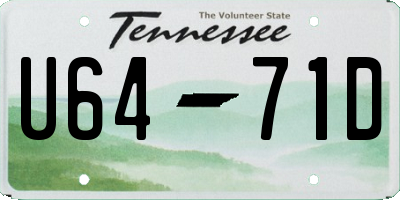 TN license plate U6471D