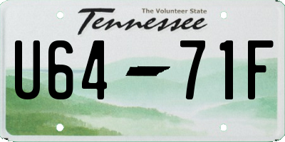 TN license plate U6471F