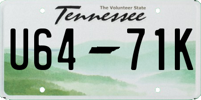 TN license plate U6471K