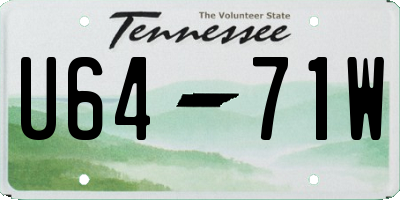 TN license plate U6471W