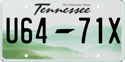 TN license plate U6471X