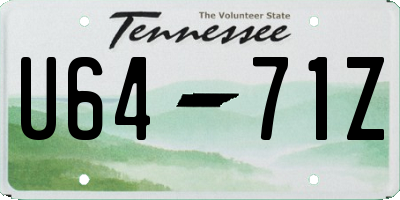 TN license plate U6471Z