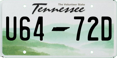 TN license plate U6472D