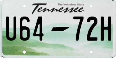 TN license plate U6472H