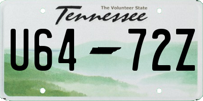 TN license plate U6472Z