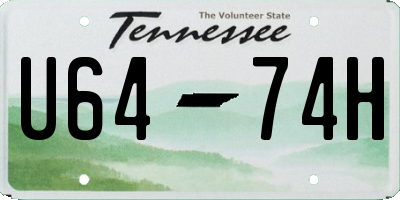 TN license plate U6474H