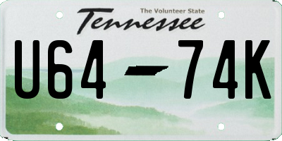 TN license plate U6474K