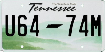 TN license plate U6474M