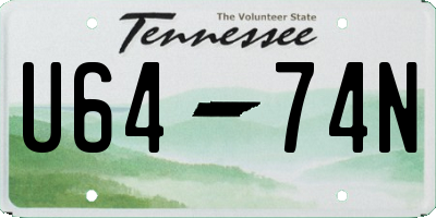 TN license plate U6474N