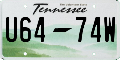 TN license plate U6474W