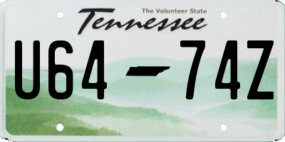 TN license plate U6474Z
