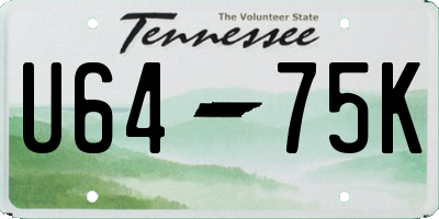 TN license plate U6475K