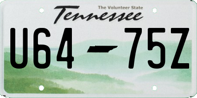 TN license plate U6475Z