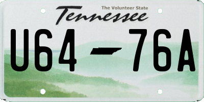 TN license plate U6476A