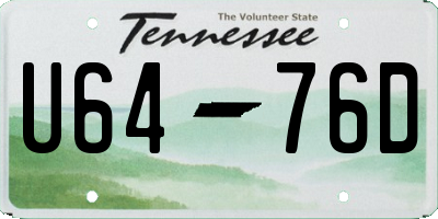 TN license plate U6476D