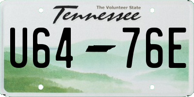 TN license plate U6476E