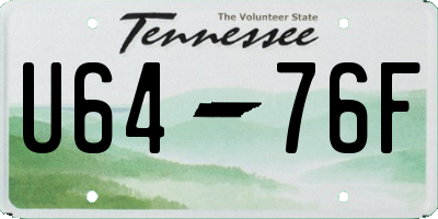 TN license plate U6476F