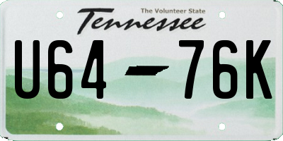 TN license plate U6476K