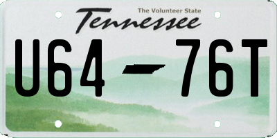 TN license plate U6476T