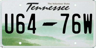 TN license plate U6476W