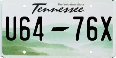 TN license plate U6476X