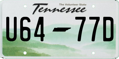 TN license plate U6477D