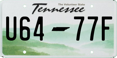 TN license plate U6477F