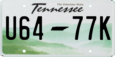 TN license plate U6477K