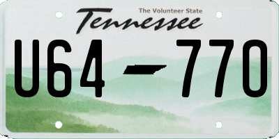 TN license plate U6477O