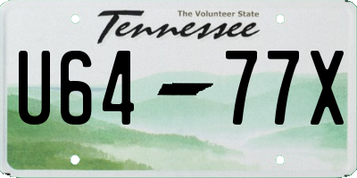 TN license plate U6477X