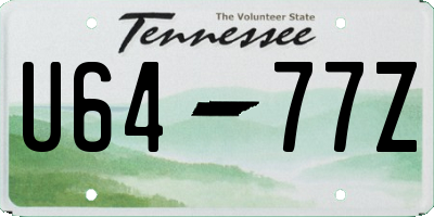 TN license plate U6477Z