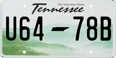 TN license plate U6478B