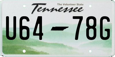 TN license plate U6478G