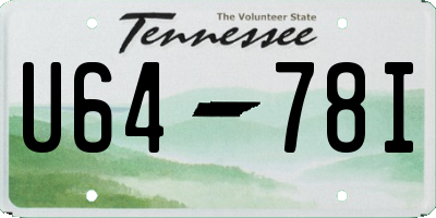 TN license plate U6478I