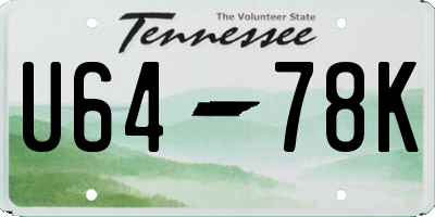 TN license plate U6478K