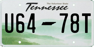 TN license plate U6478T