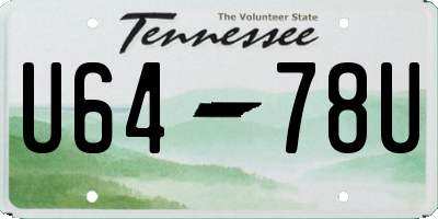 TN license plate U6478U