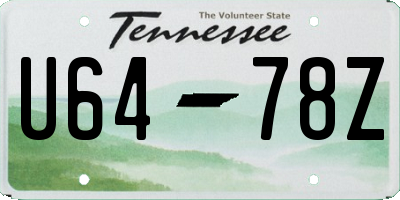 TN license plate U6478Z