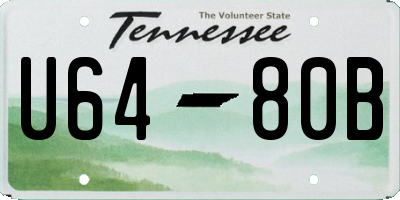 TN license plate U6480B