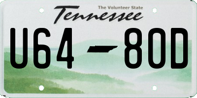 TN license plate U6480D