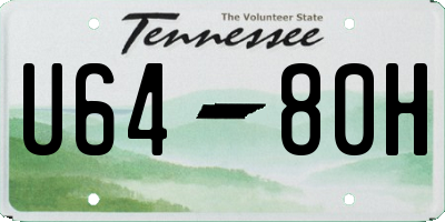 TN license plate U6480H