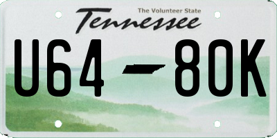 TN license plate U6480K