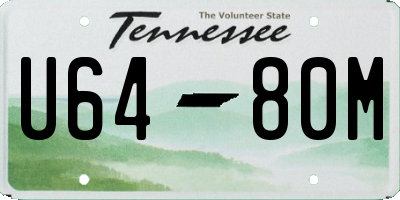 TN license plate U6480M