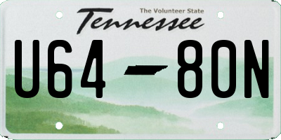 TN license plate U6480N