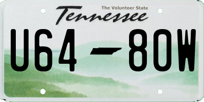 TN license plate U6480W